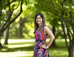 Arantxa Bujanda, en la Facultad de Ciencias de la Salud de la UPNA