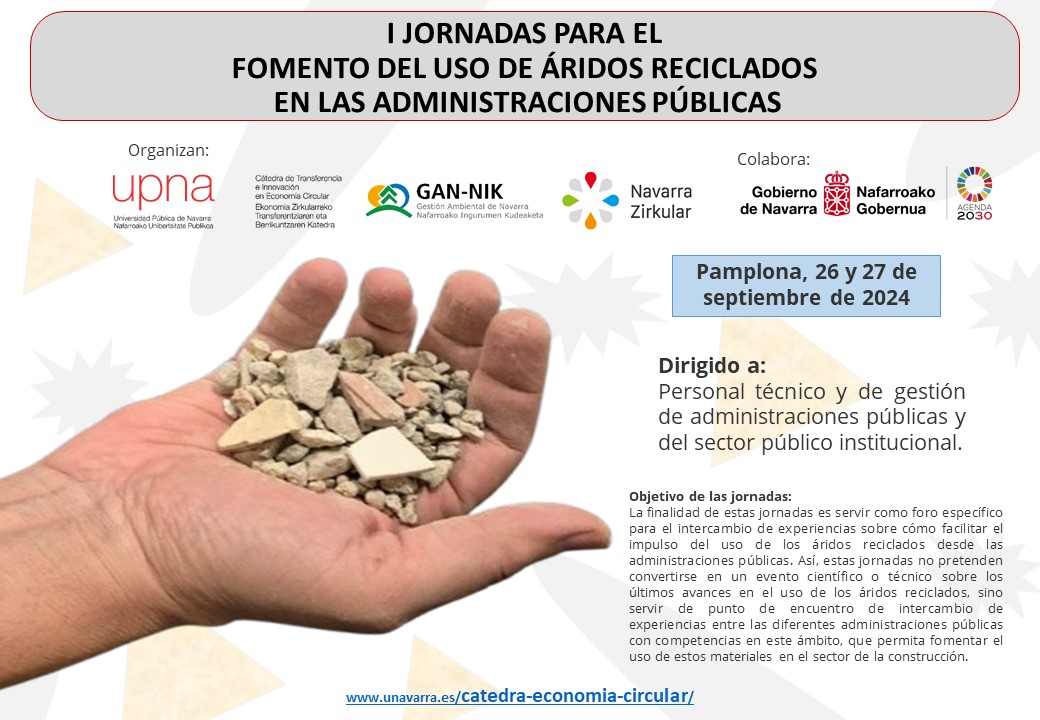 Cartel de las "Jornadas para el fomento de los áridos reciclados desde las administraciones públicas"