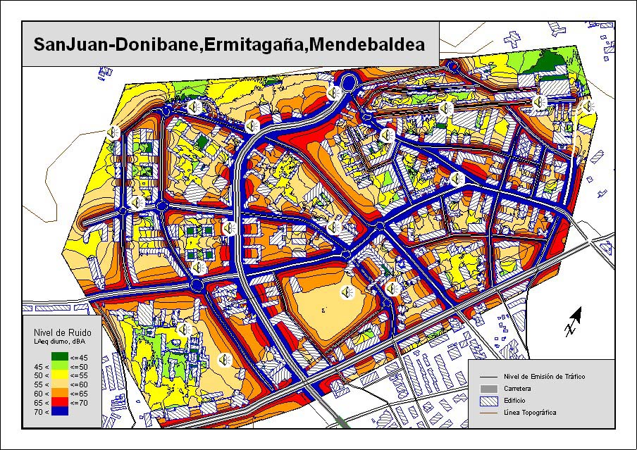 Mapa Predejane San Juan - Donibane, Ermitagaña, Mendebaldea